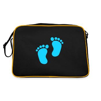 Pieds de bébé Garçon bleu - Sac Retro - noir/or - Dos