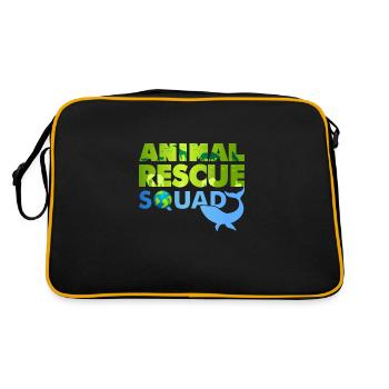 Animal Rescue Squad Funny Quote Animal Welfare - Retro Bag - black/gold - Back