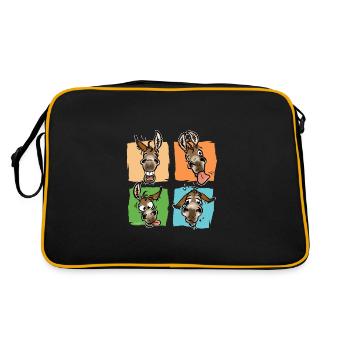 Trombines d'ânes (pour textiles foncés) - Sac Retro - noir/or - Dos