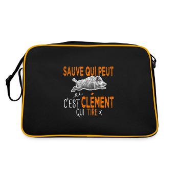 Clément c est Clement qui tire Humour Chasseur - Sac Retro - noir/or - Dos