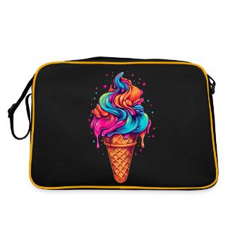 Retro Eiscream Eis Waffeleis für eine Eis - Retro Tasche - Schwarz/Gold - Hinten