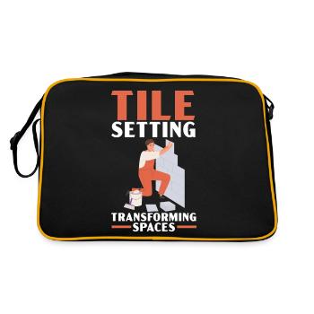 Carreleur Profession Carrelage Couche De Sol Carrelage - Sac Retro - noir/or - Dos