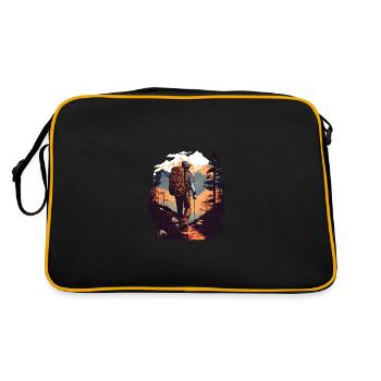 Motif randonneur cool - randonnée en montagne - Sac Retro - noir/or - Dos