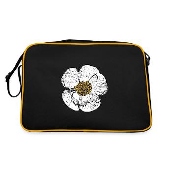 Flower White White Floral Gift Mother's Day Mom - Retro Bag - black/gold - Back