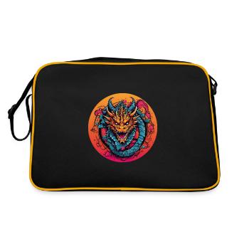 Motif dragon avec cornes - Sac Retro - noir/or - Dos