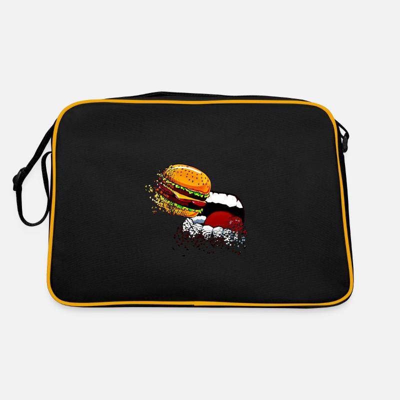 Burger - Retro Tasche - Schwarz/Gold