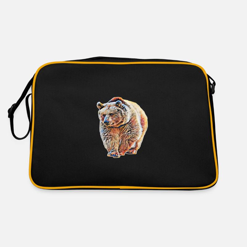 Grizzly - Retro Tasche - Schwarz/Gold