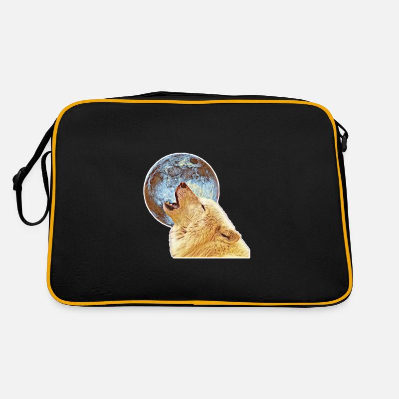 Wolf - Retro Tasche - Schwarz/Gold