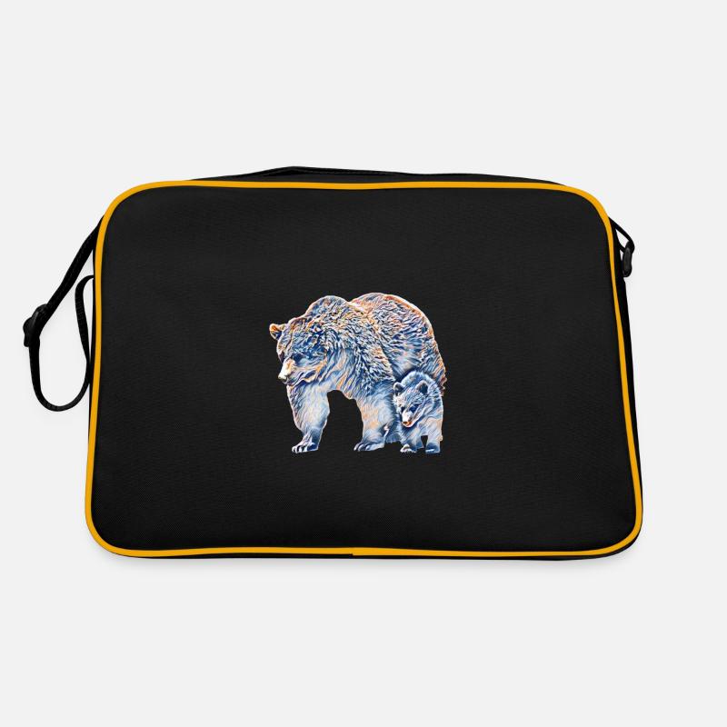 Bär - Retro Tasche - Schwarz/Gold