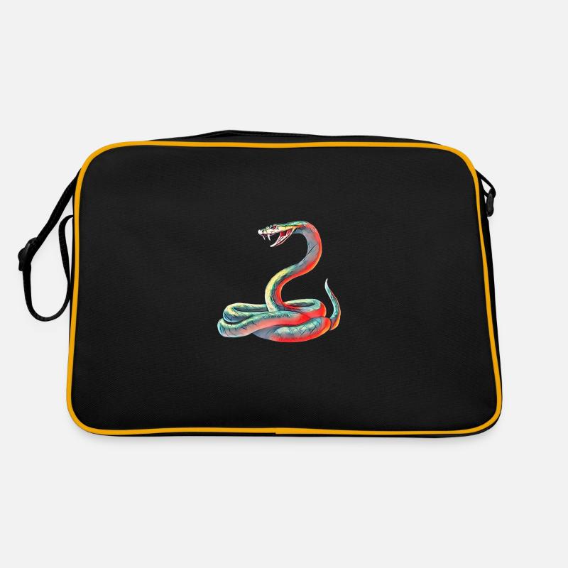 Schlange - Retro Tasche - Schwarz/Gold