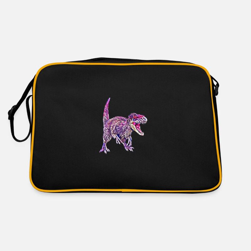 dinosaur - Retro Bag - black/gold