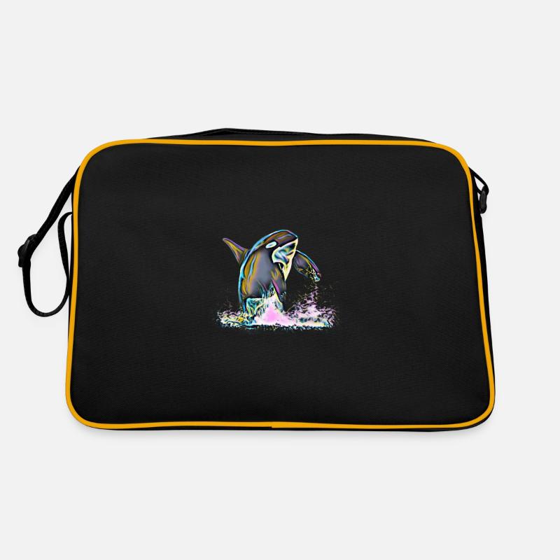 Orca - Retro Tasche - Schwarz/Gold