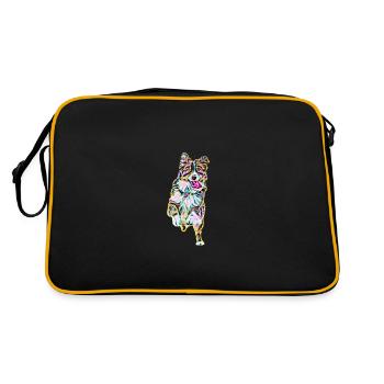 Border Collie - Retro Bag - black/gold - Back