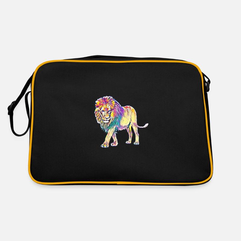 Löwe - Retro Tasche - Schwarz/Gold