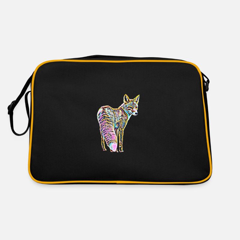 Fuchs - Retro Tasche - Schwarz/Gold