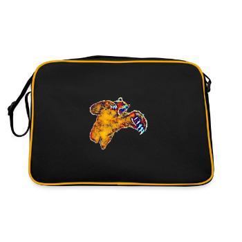 Grizzly - Retro Tasche - Schwarz/Gold - Hinten