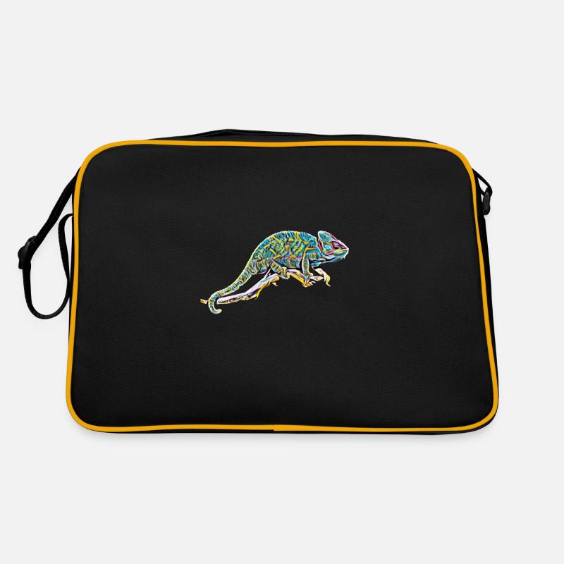 Chamäleon - Retro Tasche - Schwarz/Gold