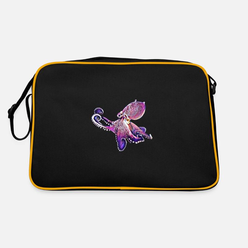 Octopus - Retro Tasche - Schwarz/Gold