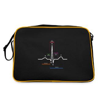 ecg heartbeat - Retro Bag - black/gold - Back
