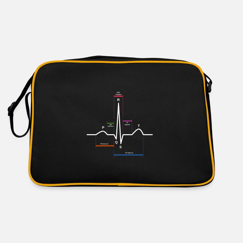 ecg heartbeat - Retro Bag - black/gold