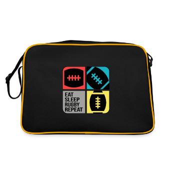 Rugby Rugby Player Rugby Season Rugbytime - Retro Bag - black/gold - Back