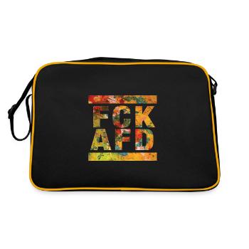 FCK AFD - Montrer l’exemple contre la droite, contre les nazis - Sac Retro - noir/or - Dos