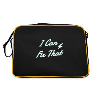 Repariere den Elektroarbeiter, Handwerker, - Retro Tasche - Schwarz/Gold - Hinten