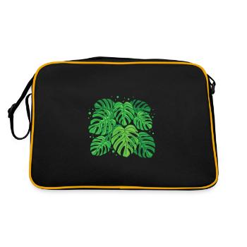 Monstera Deliciosa - Retro Tasche - Schwarz/Gold - Hinten