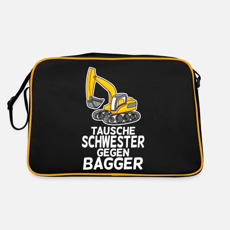 Tausche Schwester gegen Bagger Retro Tasche
