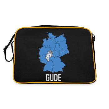 iGude Hessen Frankfurt Gude Spruch - Retro Tasche - Schwarz/Gold - Hinten