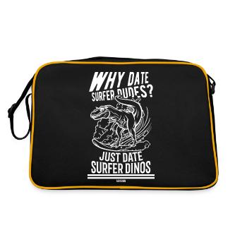 Why Date Surfer Dutes? Just Date Surfer Dinos - Retro Bag - black/gold - Back