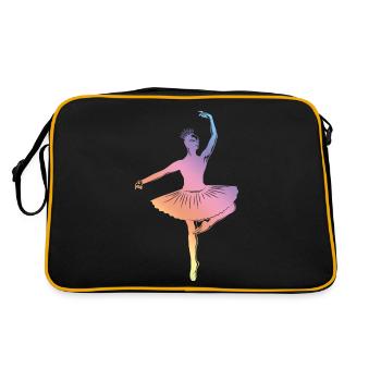 Ballett Silhouette - Retro Tasche - Schwarz/Gold - Hinten