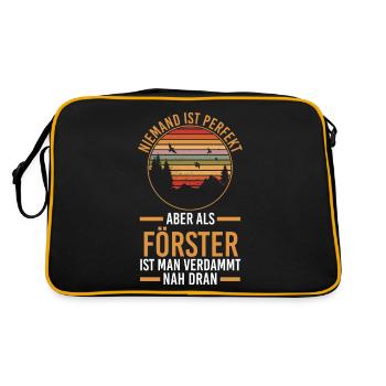 Waldarbeiter Holzfäller Waldarbeit Förster - Retro Tasche - Schwarz/Gold - Hinten