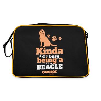 Kinda Busy Being A Beagle Owner - Retro Tasche - Schwarz/Gold - Hinten