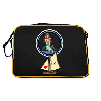 Maritime Seaman Mermaid Mermaid Sailing Ship Ahoy - Retro Bag - black/gold - Back