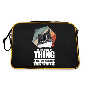 Kreuzfahrten Kreuzfahrtschiff Geschenk - Retro Tasche - Schwarz/Gold - Hinten