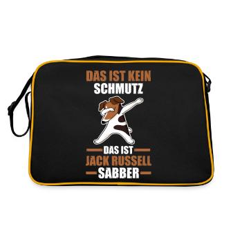 Hund Jack Russell - Retro Tasche - Schwarz/Gold - Hinten