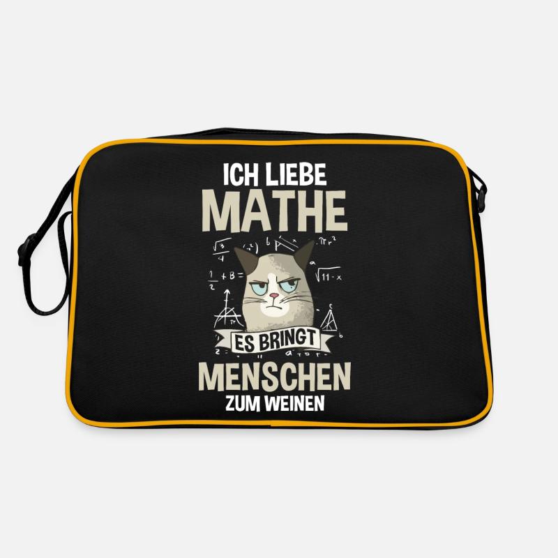Mathematik Mathe Katze Retro Tasche