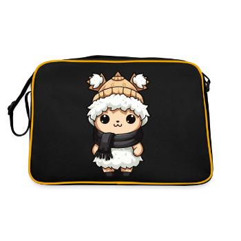 Alpaca Winter Animal Baby Comic - Retro Bag - black/gold - Back