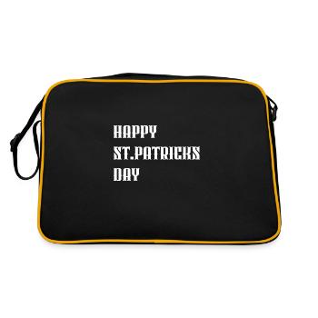 « Joyeuse Saint-Patrick » Blanc - Sac Retro - noir/or - Dos