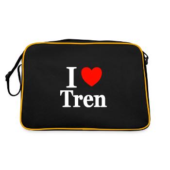 I Love Tren Bodybuilding Bodybuilder Strength Athletes - Retro Bag - black/gold - Back