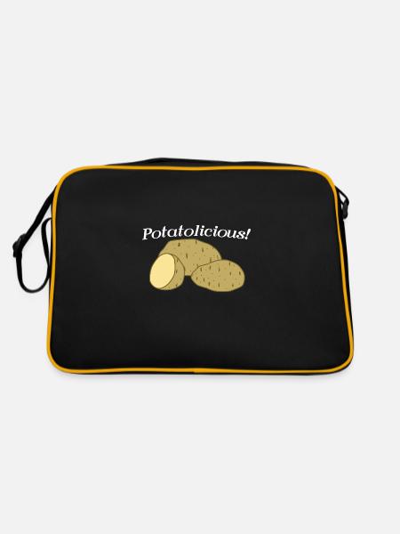 Funny Quote Potatolicious Potatoe Fan Hobby Chef - Retro Bag - black/gold - Back
