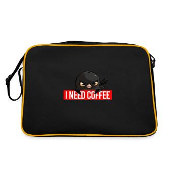 Angry Bird - I NEED COFFEE - Retro Bag - black/gold - Back