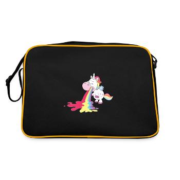 La licorne vomit l’arc-en-ciel Personnalisation - Sac Retro - noir/or - Dos
