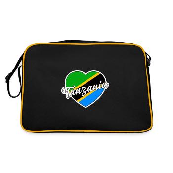 Tansania - Retro Tasche - Schwarz/Gold - Hinten