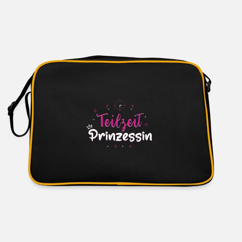 Teilzeit Prinzessin - Retro Tasche - Schwarz/Gold