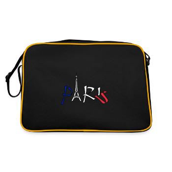 Paris Frankreich Shirt - Retro Tasche - Schwarz/Gold - Hinten