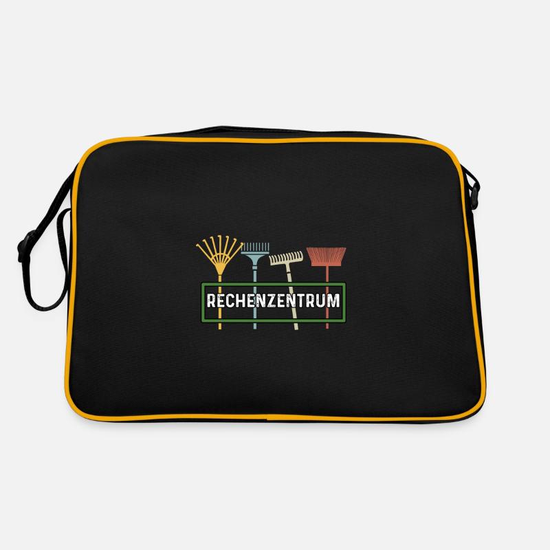 Rechenzentrum Rechner Computer EDV Server lustig - Retro Tasche - Schwarz/Gold