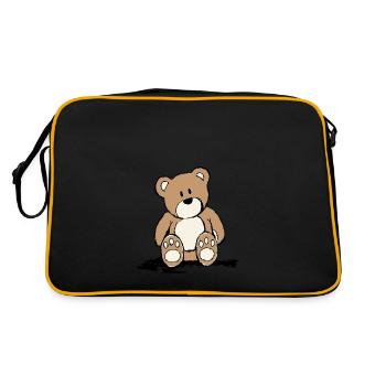 Teddy sitzend - Retro Tasche - Schwarz/Gold - Hinten