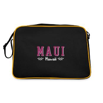 Maui Hawaii - Retro Tasche - Schwarz/Gold - Hinten